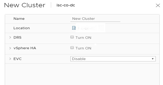 New cluster setting